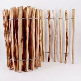 Aquagart Haselnuss Staketenzaun aus Naturholz, 20m Länge, Höhe: 50 cm, Lattenabstand 4-6 cm - Bild 1