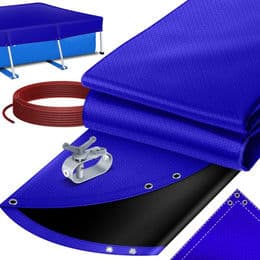 Kesper Solar Poolabdeckung aus blauem PE-Material mit 200g/m², UV-resistent inklusive Stahlseil und Seilspanner - Bild 1