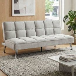 Schlafsofa MCW-K21 aus Samt in Grau mit Nosagfederung und Liegefläche 181 x 107 cm - Bild 1